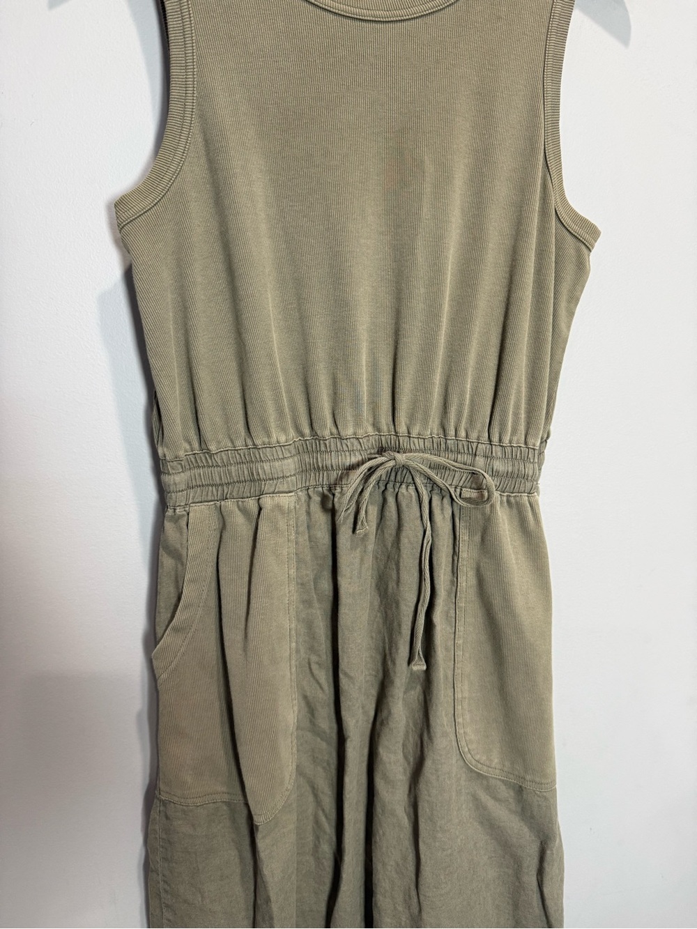 Michael Stars Wilhelmina Linen Blend Midi Dress M Olive Utility - Picture 4 of 8